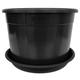 Elixir Gardens Strong Black Plastic Plant Pot and Saucer Set | Various sizes (from 32 to 80 litre) | Flower, Tree, Shrub, Plant | 4x 32 Litre Pot & Saucer