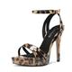 Castamere Women Stiletto High Platform Heel Open Toe Ankle Strap Gladiator Sandals Wedding Prom 12 CM Heels Multicolor Leopard 9.5 UK