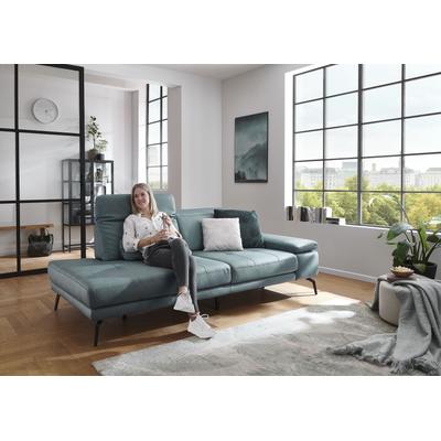 Recamiere DIE PLANBAR "MP-IN20126 optional mit Drehsitzfunktion", blau (aqua), B:230cm H:82cm T:115cm, 100% Polyester, Sofas, Inkl. Kopfteilverstellung, Federkern oder Kaltschaumpolsterung Image