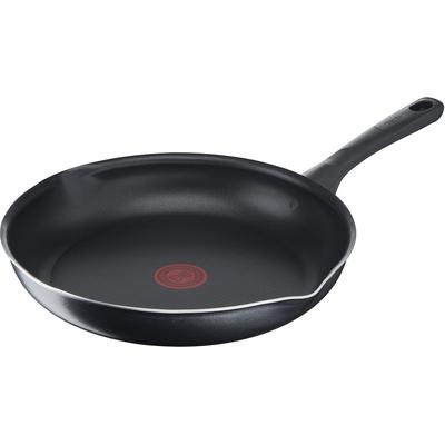 Bratpfanne TEFAL "Day by Day", schwarz, B:34,4cm H:5cm L:51,2cm Ø:32cm, Pfannen, Antihaftversiegelung, Thermo-Spot Temperaturanzeiger, Made In France
