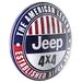 Crystal Art Gallery Licensed Jeep 4 X 4 Dome Metal Sign (15") Metal in Blue/Gray/Red | 15 H x 15 W x 2 D in | Wayfair 186905WEB