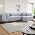 Corrigan Studio® L Shape Sofa w/ Chaise Lounge & Metal Legs Couch in Gray | 29.9 H x 102.36 W x 31.5 D in | Wayfair