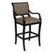 Canora Grey Rhowyn Solid Wood Bar Stool Wood/Upholstered in Black/Brown | 44.5 H x 21 W x 25 D in | Wayfair ED44F923F36241AB956030433B88A354