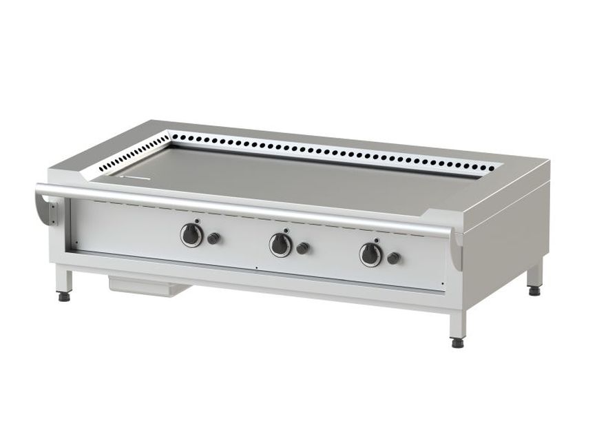 KBS Gastrotechnik KBS Gas Teppanyaki-Grill glatt Mit 3 Heizzonen 21 Kw Tischgerät Piezozündung Image