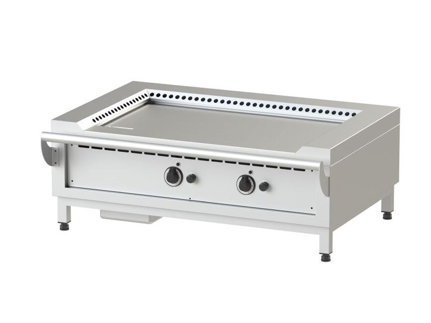 KBS Gastrotechnik KBS Gas Teppanyaki-Grill glatt Mit 2 Heizzonen 14 Kw Tischgerät Piezozündung Image
