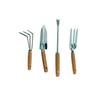 Set de 4 outils de jardinage pour le jardinage en acier avec manche en bois