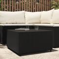 Table basse Table d'appoint pour Salon Chambre - de jardin Carré Noir 50x50x30 cm Résine tressée