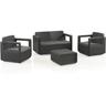 Set Divani e tavolo nero all'aperto. - Wellhome