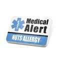 Porcelein Pin Medical Alert Blue Nuts Allergy Lapel Badge â€“ NEONBLOND