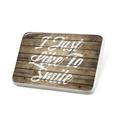 Porcelein Pin Painted Wood I Just Like To Smile Lapel Badge â€“ NEONBLOND