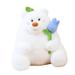 Kid Plush Stuffed Animal with Rose Funny Great Gift Bear Stuffed Animals Stuffed Animal for Room Decoration Girls Toddlers white 35cm