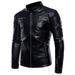 Men s Casual Leather Jacket Full Zip Pockets Trucker Motocycle Jacket Coat