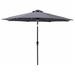 11 ft Outdoor Patio Market Table Umbrella with Solar LED Lights and Tilt, Anthracite