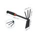 11.8" Hand Gardening Hoe and Rake Hoe Tiller Multifunctional Loosening Soil Tool - Black, Red