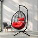 Outdoor Swing Egg Chair With Stand, High-Quality Modern Design, 37.4x37.4x76.77