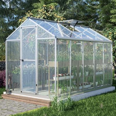 Aoodor 6' x 10' Walk-in Greenhouse with Roof Vent and Door lock