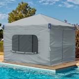 Aoodor 12'x12'Pop Up Canopy Tent with Removable Mesh Window Sidewalls, Portable Instant Shade Canopy with Roller Bag