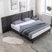 Mixoy High Upholstered Platform Bed Frame with Headboard,Tufted Velvet Bedroom Furniture