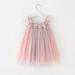 Baby Deals!Toddler Girl Clothes Clearance Baby Girls Dresses Clearance Sale Toddler Kids Baby Girls Cute Summer Mesh Sequin Star Rainbow Suspenders Dress Skirt