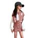 Summer Outfits For Teens Girls Children Kids Toddler Long Sleeve Patchwork Baseball Coat Jacket Outer Patchwork Skirt Set 2Pcs Clothes Suit