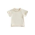 Sunisery Baby Short Sleeve Shirt High Low Hem Shirt Boy Girl Toddler Solid Color Blouse Crewneck Pullover Tops Summer Clothes
