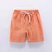 Herrnalise Toddler Sport Shorts Baby Boys and Girls Pull on Cargo Yoga Shorts Baby Linen Pull-On Shorts Solid Shorts