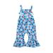 Kids Baby Girls Romper Independence Day Sleeveless Star Striped Print Long Bell-Bottoms Pants Jumpsuit Outfits