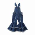 B91xZ Girls Pants Baby Girls Denim Overalls Bell Bottom Kid Children Fashionable Flared Pants Jeans Sizes 5-6Years