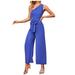 Womens Jumpsuit Clearance High Waist Coverall Trouser Long Pant Bodysuit Onepiece Leotard Green Cargo Pants for Women White Lace Bodysuit Blue Xl