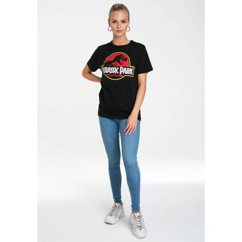 „T-Shirt LOGOSHIRT „“Jurassic Park Logo““ Gr. 5XL, schwarz Damen Shirts T-Shirts mit coolem Print“