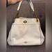 Coach Bags | Coach Cream Leather Shoulder Bag With Gold Chain | Color: Cream/Gold | Size: Os