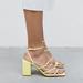 Zara Shoes | Nwt Zara Heeled Square Toe Ankle Strap Sandals Yellow | Color: Yellow | Size: 8