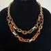 J. Crew Jewelry | J Crew Chunky Tortpise Shell Chain Necklace With Rhinestone Links | Color: Brown | Size: Os