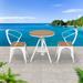 Williston Forge Haari Round 2 - Piece Aluminum Bistro Set Wood/Plastic/Metal in White | 21.65 W x 21.65 D in | Outdoor Furniture | Wayfair