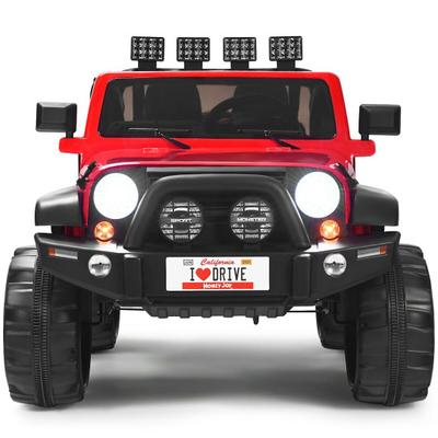 Costway 12V 2-Seater Ride on Car Truck with Remote Control and Storage Room-Red