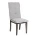 Transitional Side Chairs Set of 2pc Gray Fabric Upholstered Tufted Chair Back Wood Frame Dining Furniture