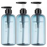 Baywell 3 Pack Shampoo and Conditioner Dispenser 500ml Body Wash Dispensers Refillable Shampoo Bottles Plastic Shampoo Bottles Dispenser with Pump for Hotel Bathroom Kitchen