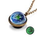 KIHOUT Clearance Necklace Luminous Double-sided Dome Planetary Necklace Pendant Luminous Double-sided Ball Universe Couple Chain Luminous Souvenir Couple Necklace