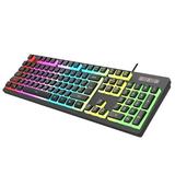 Docooler L200 RGB Keyboard 104- Wired Gaming Keyboard Backlit Keyboard Mechanical Keyboard RGB Backlit Gaming Keyboard USB Wired with ABS Pudding Keycaps for PC-connected TV And Compatible with W