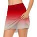 Eguiwyn Dresses for Women 2024 Womens Dresses Womens Casual Solid Tennis Skirt Yoga Sport Active Skirt Shorts Skirt Red S