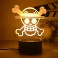 Anime Luffy 3D LED Veilleuses Jouets pour Enfants Lampe de Table Décoration de Chambre Cadeau