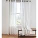 Single Sheer Linen Window Curtain Panel with Grommets White