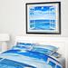 DESIGN ART Designart Window Open to Blue Wavy Ocean Extra Large Seashore Framed Canvas Art 40 in. wide x 30 in. high