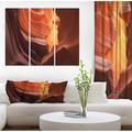 DESIGN ART Designart Lower Antelope Slot Canyon Canyon Photography on Wrapped Canvas set - 36x28 - 3 Panels