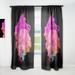 DESIGN ART Designart Fuchia And Pink Ink Art On Black Modern Curtain Panels 52 in. wide x 95 in. high - 1 Panel