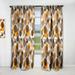 DESIGN ART Designart Orange and brown retro circles Mid-Century Modern Blackout Curtain Single Panel 52 in. wide x 90 in. high - 1 Panel 90 Inches