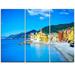 Design Art Camogli Church on Sea and Beach View - 3 Piece Graphic Art on Wrapped Canvas Set