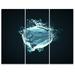 Design Art Glowing Blue 3D Sphere - 3 Piece Graphic Art on Wrapped Canvas Set