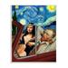 Stupell Industries Van Gogh & Mona Lisa Driving Starry Night Sky Wood Wall Art 10 x 15 Design by Jeremiah Ketner