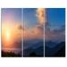 Design Art Dark Cloudy Sky Above Mountains - 3 Piece Graphic Art on Wrapped Canvas Set